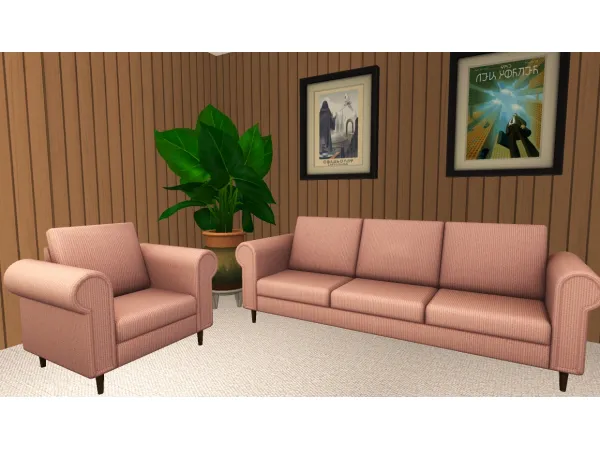 Bradford Seating Sofa Loveseat and Living Chair - The Sims 2 Custom Content