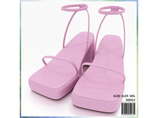 Alpha Bless Block Heel Sandals by mirosims2020 - The Sims 4 Custom Content