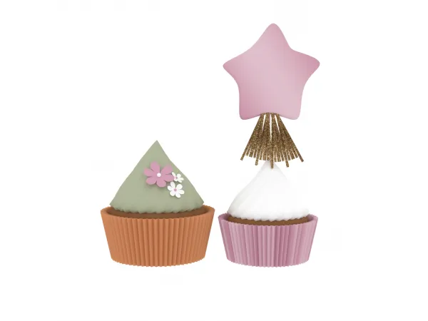 Alpha [Scarlett Bulckowisk] Star and Flowers Cupcakes - The Sims 4 Custom Content