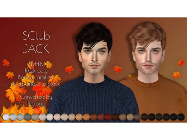Four random male hair retextures - The Sims 2 Custom Content