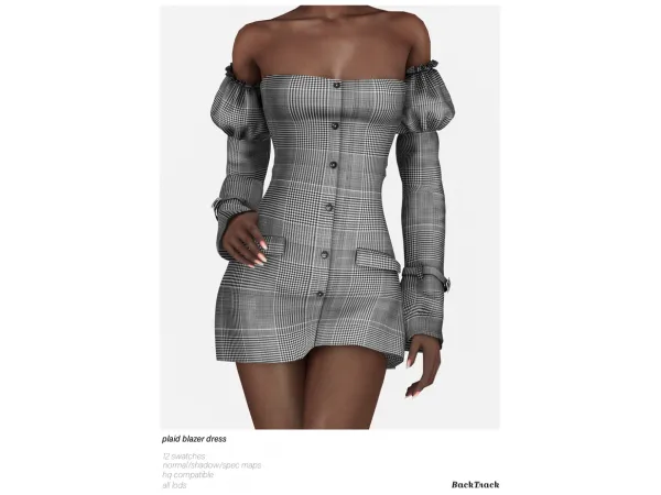 Plaid Blazer Dress  by BackTrack