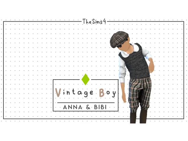 Alpha Vintage Boy by Anna Bibi - The Sims 4 Custom Content