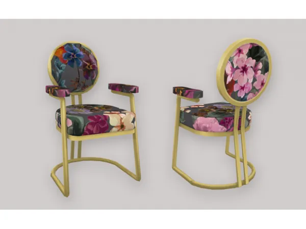 Alpha Art Deco Brass Chairs by SimPlistic - The Sims 4 Custom Content