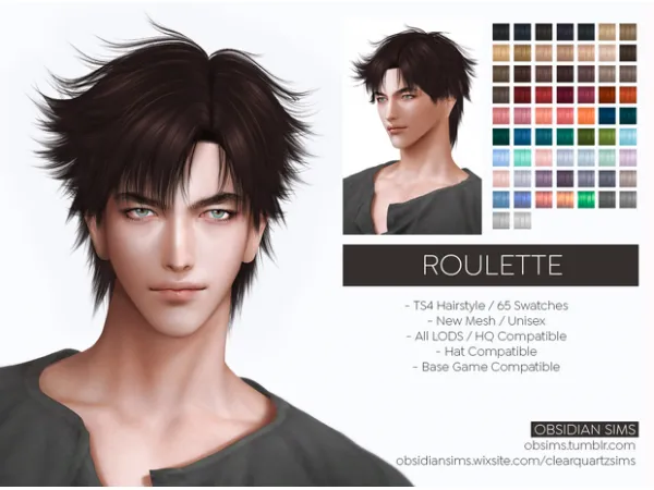 ROULETTE HAIRSTYLE ┊ New mesh by OBSIDIAN SIMS