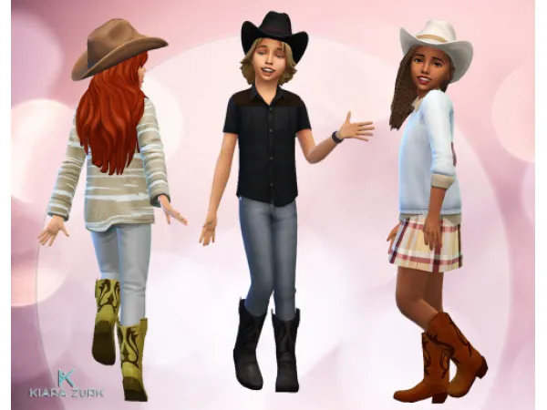 Maxis Match Calf Cowboy for Kids - The Sims 4 Custom Content