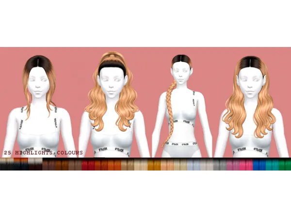 Maxis Match PEARLS SET EXTRA CONTENT Dark roots ombre highlights and chunky by Daylife Sims - The Sims 4 Custom Content