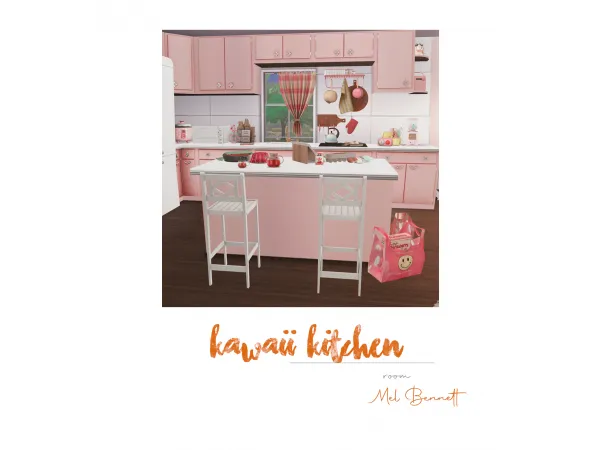 Alpha Kawaii Kitchen by melbennett - The Sims 4 Custom Content