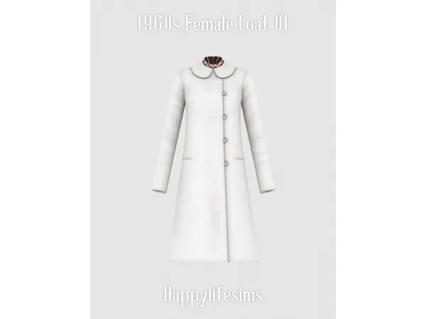 Maxis Match [Lonelyboy] 1960s Female Coat 01 - The Sims 4 Custom Content