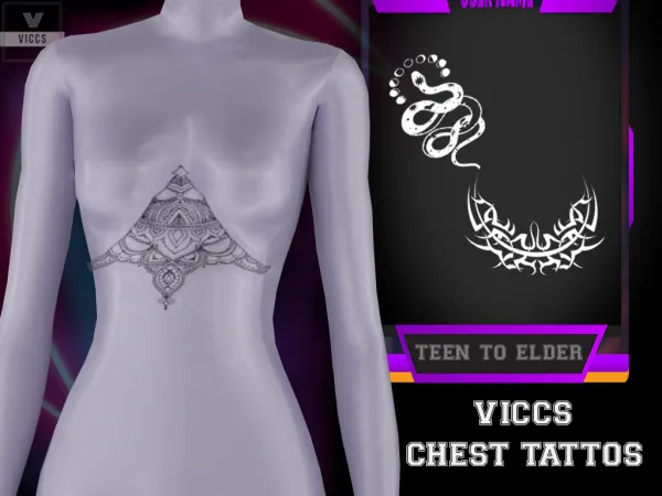 Mix VICCS CHEST TATTO PACK 01 by viccs - The Sims 4 Custom Content