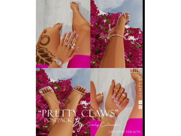 Mix PRETTYCLAWS HAND FEET POSES (UPDATED VERSION) - The Sims 4 Custom Content