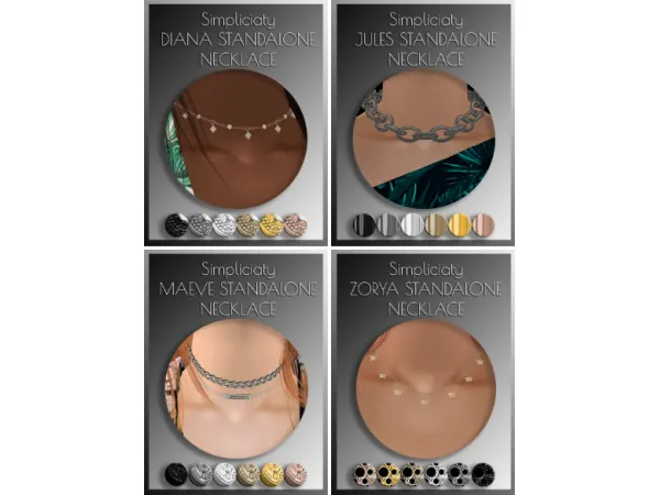 Four 4t2 Simpliciatys standalone necklaces - The Sims 2 Custom Content