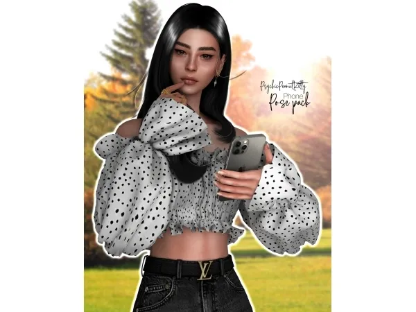 Alpha POSES Phone by psychicpeanutkitty - The Sims 4 Custom Content
