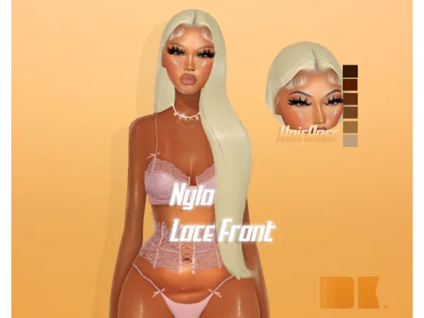 Alpha Nyla Lace front by darkpinksims - The Sims 4 Custom Content