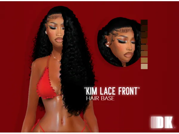 Alpha Kim Lace Front by darkpink - The Sims 4 Custom Content