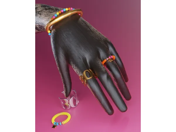 Stars Ring Set and Colorful Bracelet In Game Version by Body by Vasquez