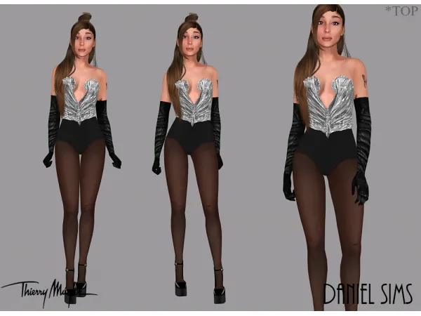 Alpha Ariana Grande in Thierry Mugler corset - The Sims 4 Custom Content