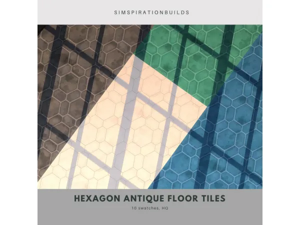 Alpha Hexagon Antique Floor Tile by SimspirationBuilds - The Sims 4 Custom Content