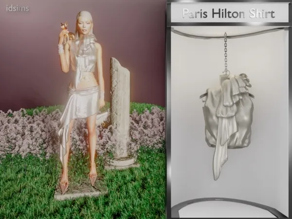 Alpha Paris Hilton Ruffles Shirt by polygoncouture - The Sims 4 Custom Content