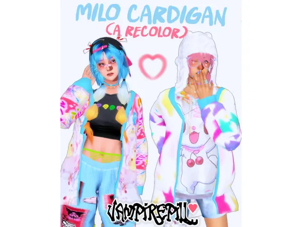 Alpha MILO CARDIGAN (A RECOLOR) by vampirepill - The Sims 4 Custom Content
