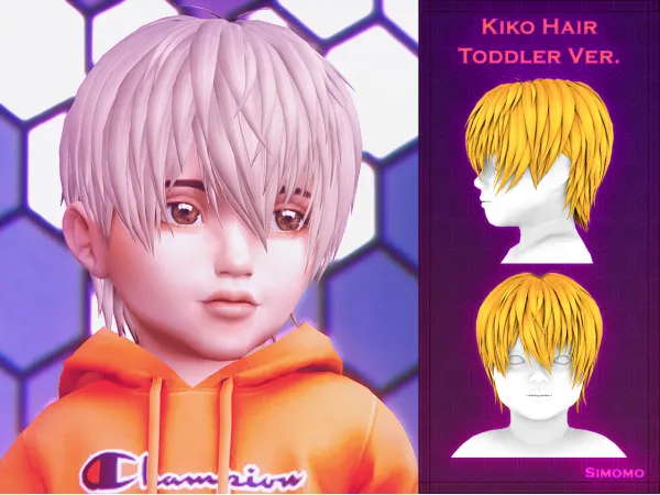 Maxis Match Kiko Hair [Toddler Conversion] by simomo - The Sims 4 Custom Content