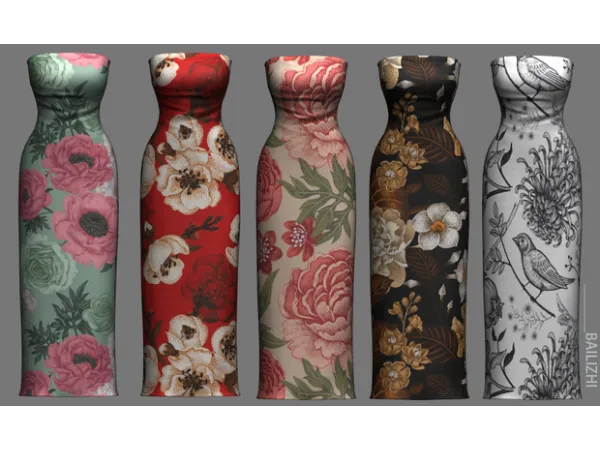 Alpha Chinese style longuette by [Bailizhi] - The Sims 4 Custom Content