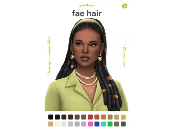 Maxis Match fae hair greenllamas by greenllamas - The Sims 4 Custom Content