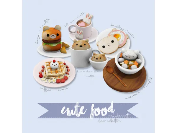 Mix Cute Food Collection - The Sims 4 Custom Content