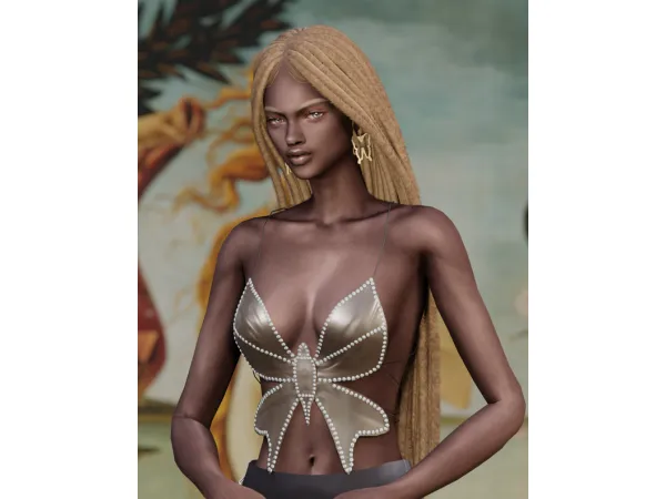 Alpha AREA Crystal Butterfly Top bitter by wonder-bitter - The Sims 4 Custom Content