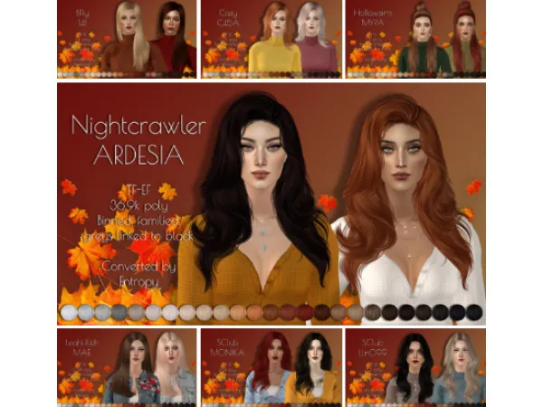 Seven new random female hair retextures - The Sims 2 Custom Content