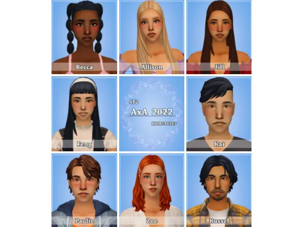4t2 AxA 2022 HAIRSTYLES - The Sims 2 Custom Content