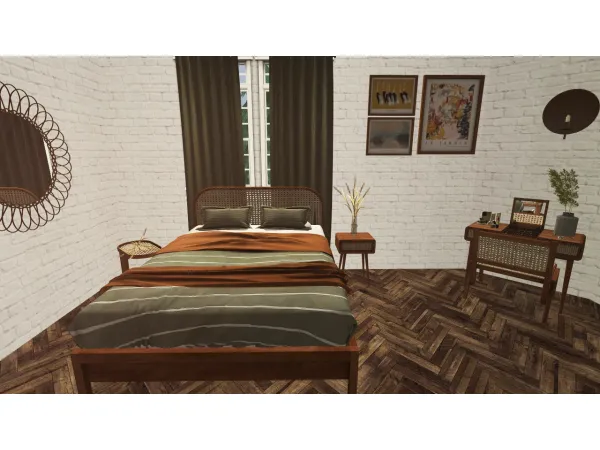4t2 Novvvas Boho Bedroom - The Sims 2 Custom Content