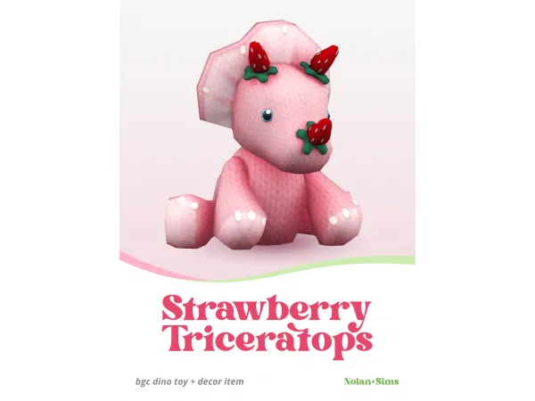 Maxis Match Strawberry Triceratops Sims by Nolan - The Sims 4 Custom Content
