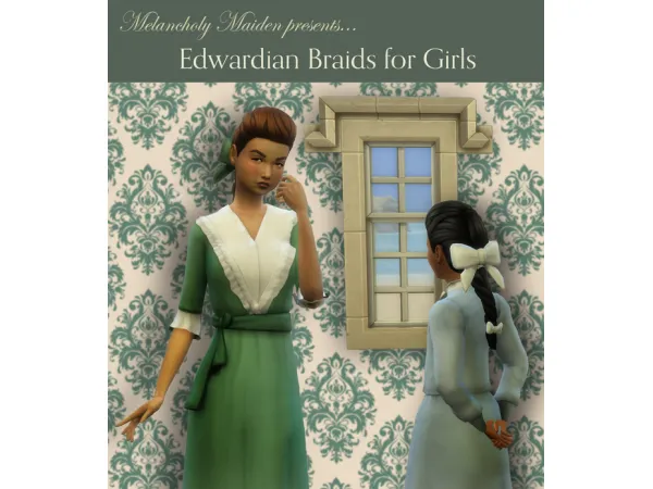 Maxis Match Edwardian Braids for Girls - The Sims 4 Custom Content
