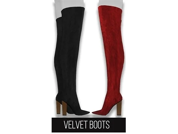 Alpha VELVET BOOTS - The Sims 4 Custom Content