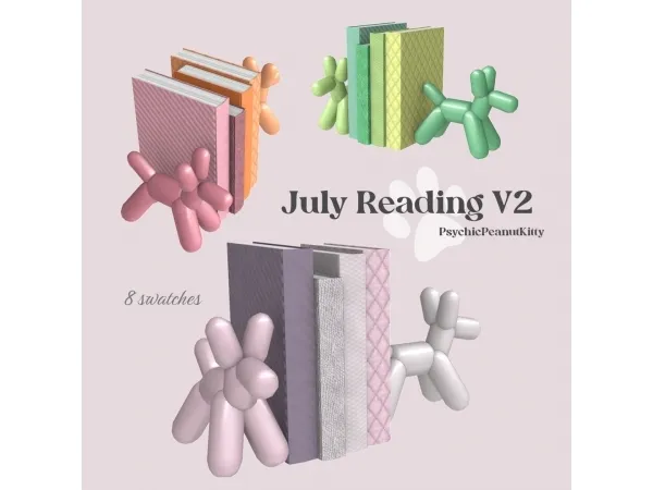 Mix JULY READING V2 by psychicpeanutkitty - The Sims 4 Custom Content