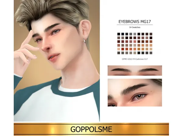 Alpha GPME GOLD M Eyebrows G17 by GoppolsMe - The Sims 4 Custom Content