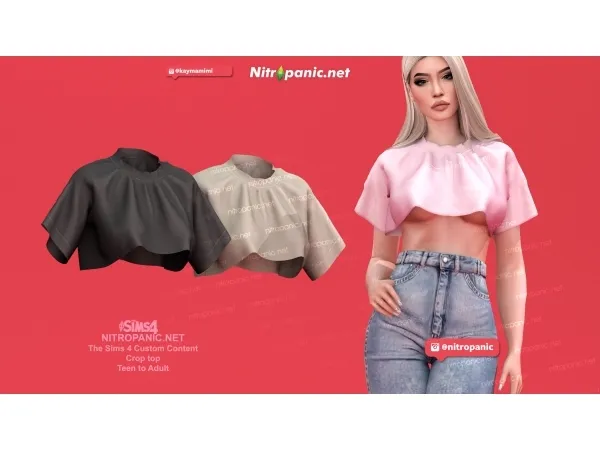 Alpha Crop Top - The Sims 4 Custom Content