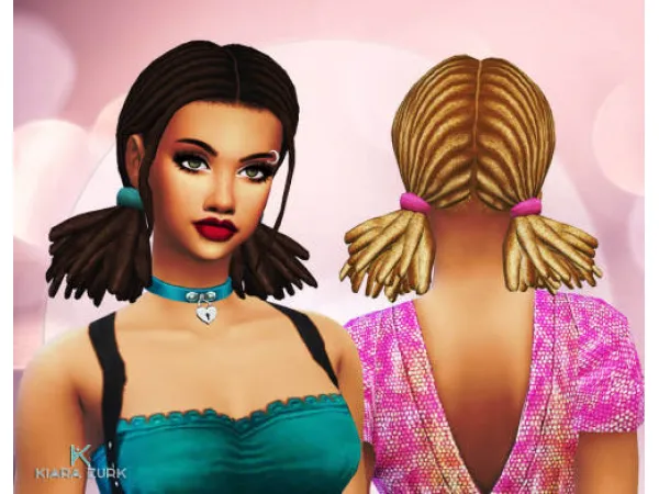 Maxis Match Low Pigtails Dreads - The Sims 4 Custom Content