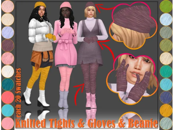 Knitted Tights & Gloves & Baenies by Annett's Sims 4 Welt * ASW