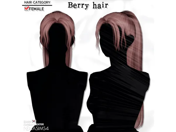 Alpha Berry hair by Reina Sims4 - The Sims 4 Custom Content