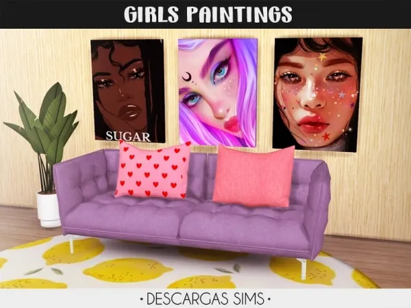 Alpha Girls Paintings - The Sims 4 Custom Content