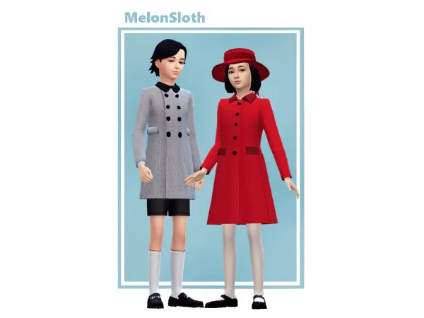 Maxis Match Childrens wool coats and hat - The Sims 4 Custom Content