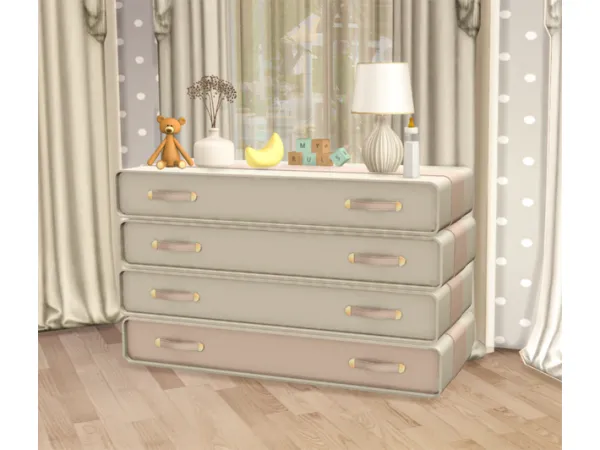 Alpha RubyRed TRAVEL 4 DRAWERS - The Sims 4 Custom Content