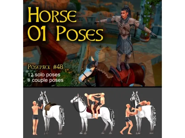 Mix Posepack Horse 01 Poses - The Sims 4 Custom Content