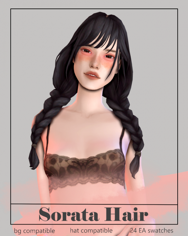 Maxis Match Sorata Hair by simsfinds - The Sims 4 Custom Content