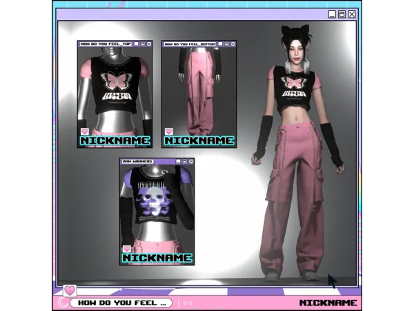 Alpha How do you feel_topbottomarm warmers by give me a nickname - The Sims 4 Custom Content