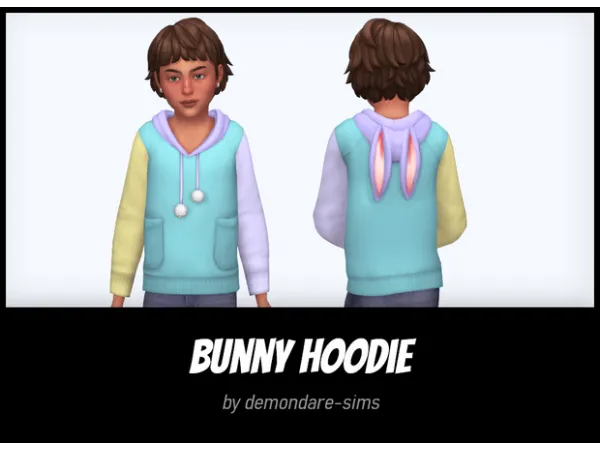 Maxis Match Bunny Hoodie for Children by demondare - The Sims 4 Custom Content