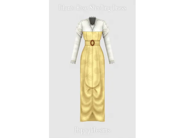 Mix [Lonelyboy] Titanic Rose Strolling Dress - The Sims 4 Custom Content