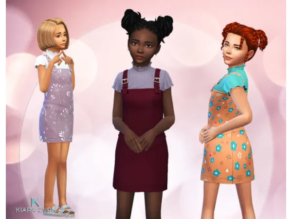 Maxis Match EP12 Dress Dungaree for Girls - The Sims 4 Custom Content