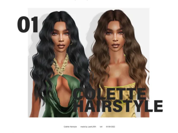Alpha Colette Hairstyle by simsfinds - The Sims 4 Custom Content